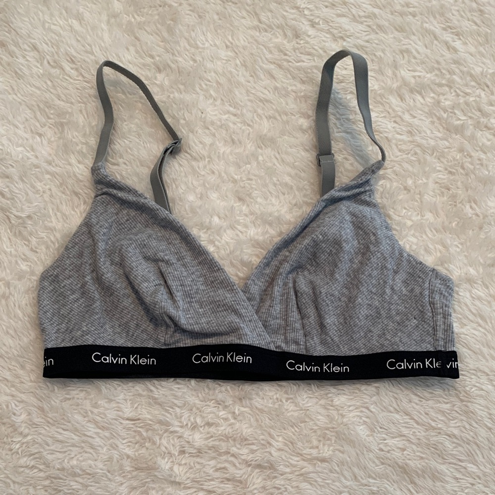 Calvin Klein Gray Waffle Bra